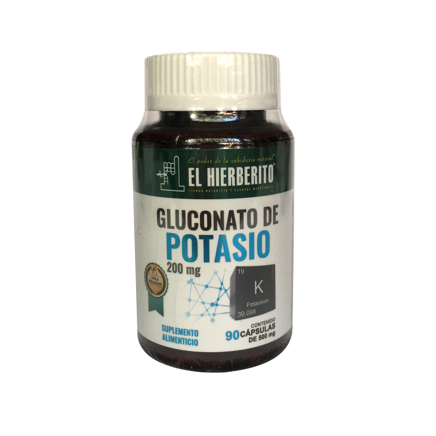 Gluconato de Potasio 90 cap. El Hierberito