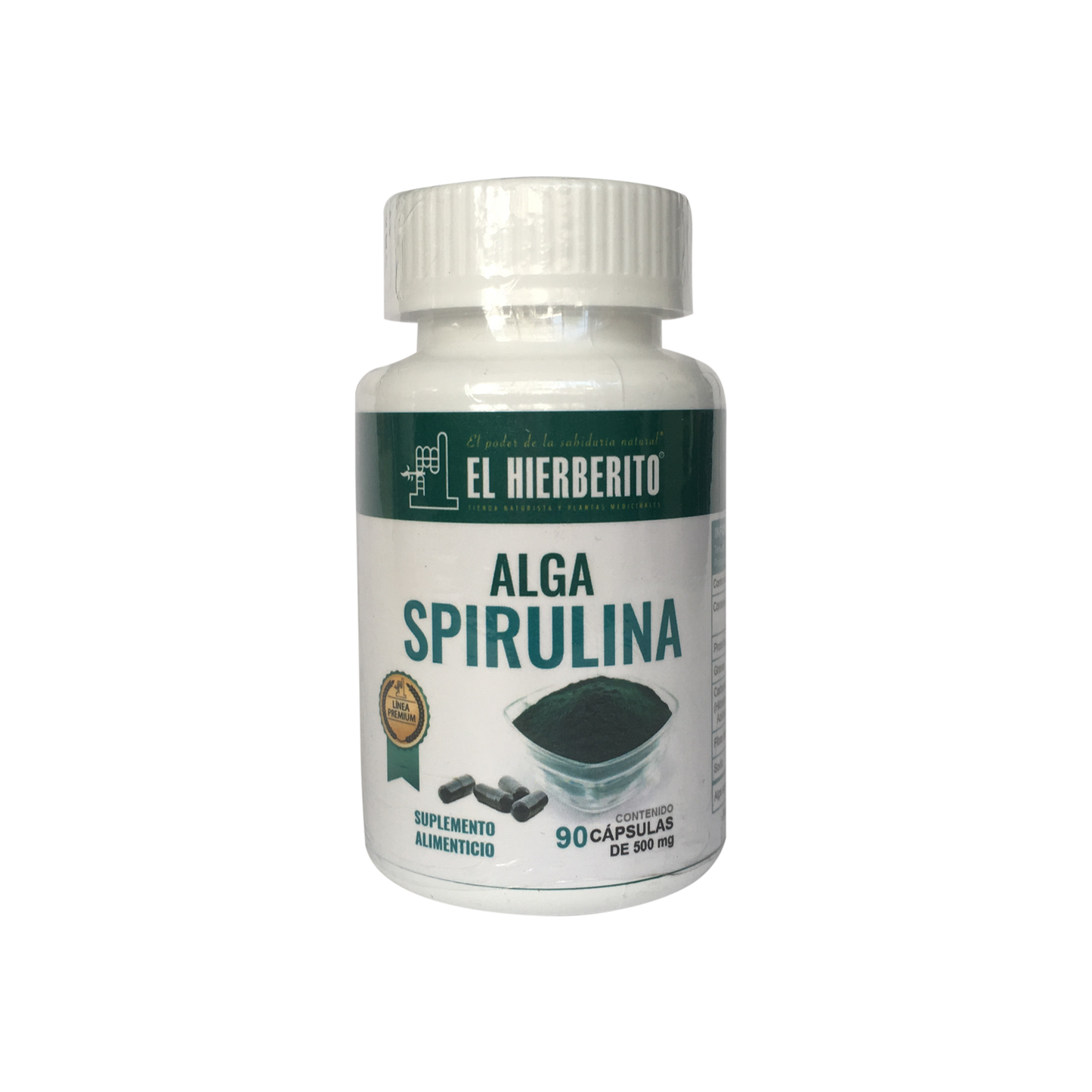 Alga Spirulina 90 cap. El Hierberito