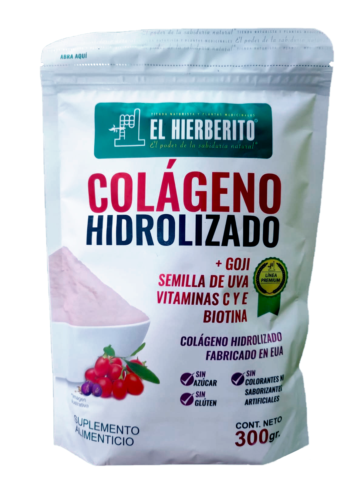 Colageno Hidrolizado + Goji 300 grs. El Hierberito