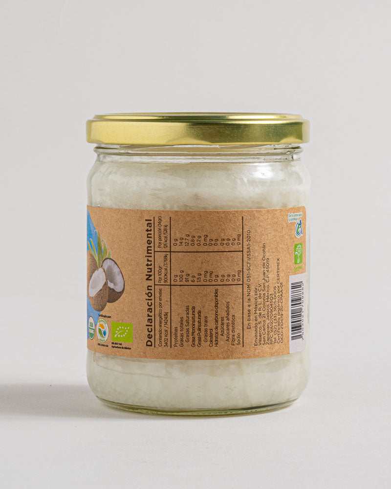 Aceite de Coco Orgánico extra virgen 420 ml.