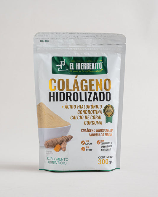 Colageno Hidrolizado + AH, Condroitina, Calcio Coral 300 grs. El Hierberito