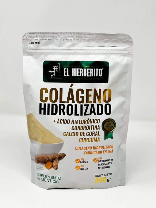 Colageno Hidrolizado + AH, Condroitina, Calcio Coral 300 grs. El Hierberito